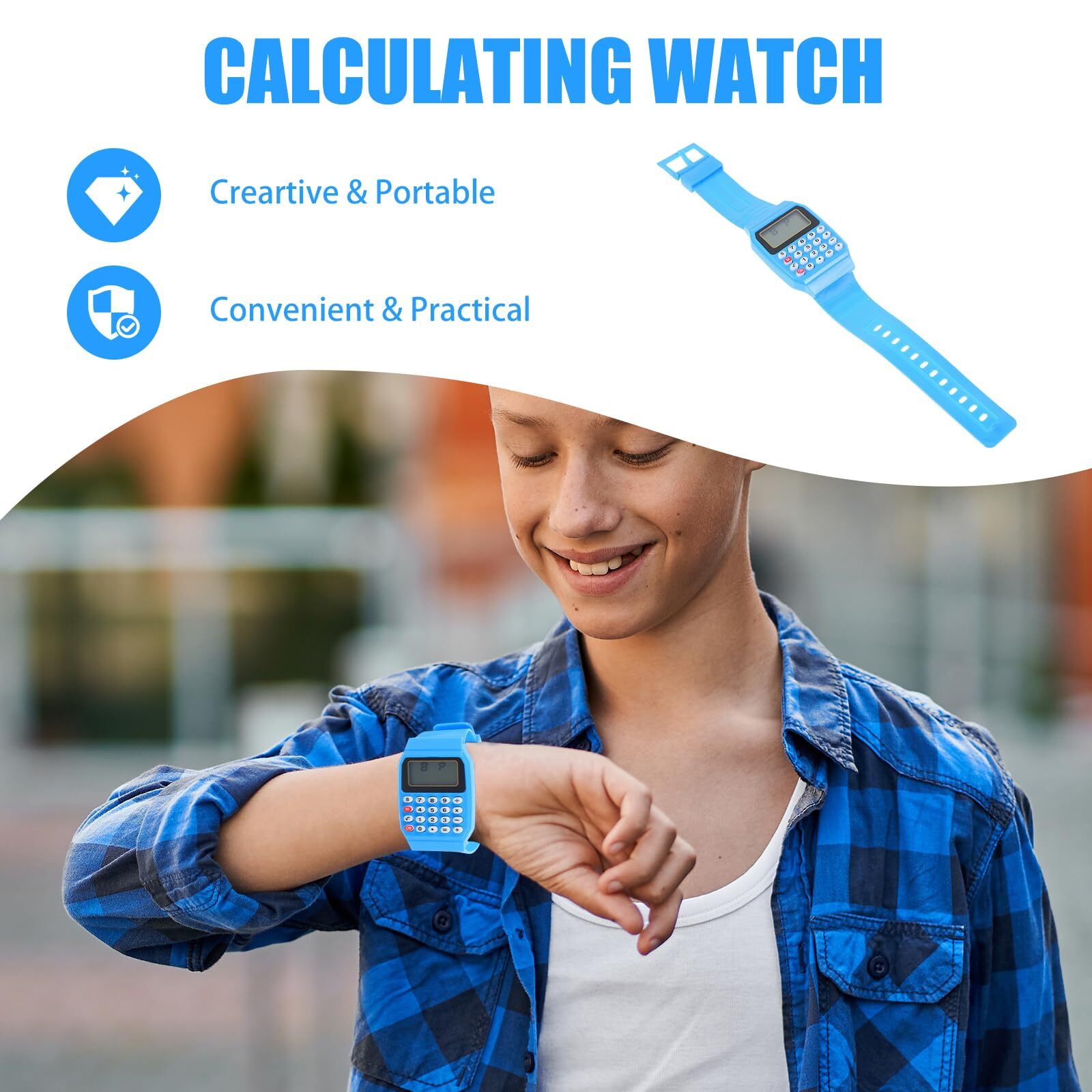 Calculator Watch Digital Watch Wrist Geometric Operation Watch Financial Calc…
