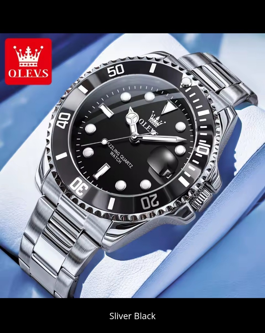 OLEVS Men’s Watch Automatic Mechanical, Stainless Steel Luminous Waterproof Date