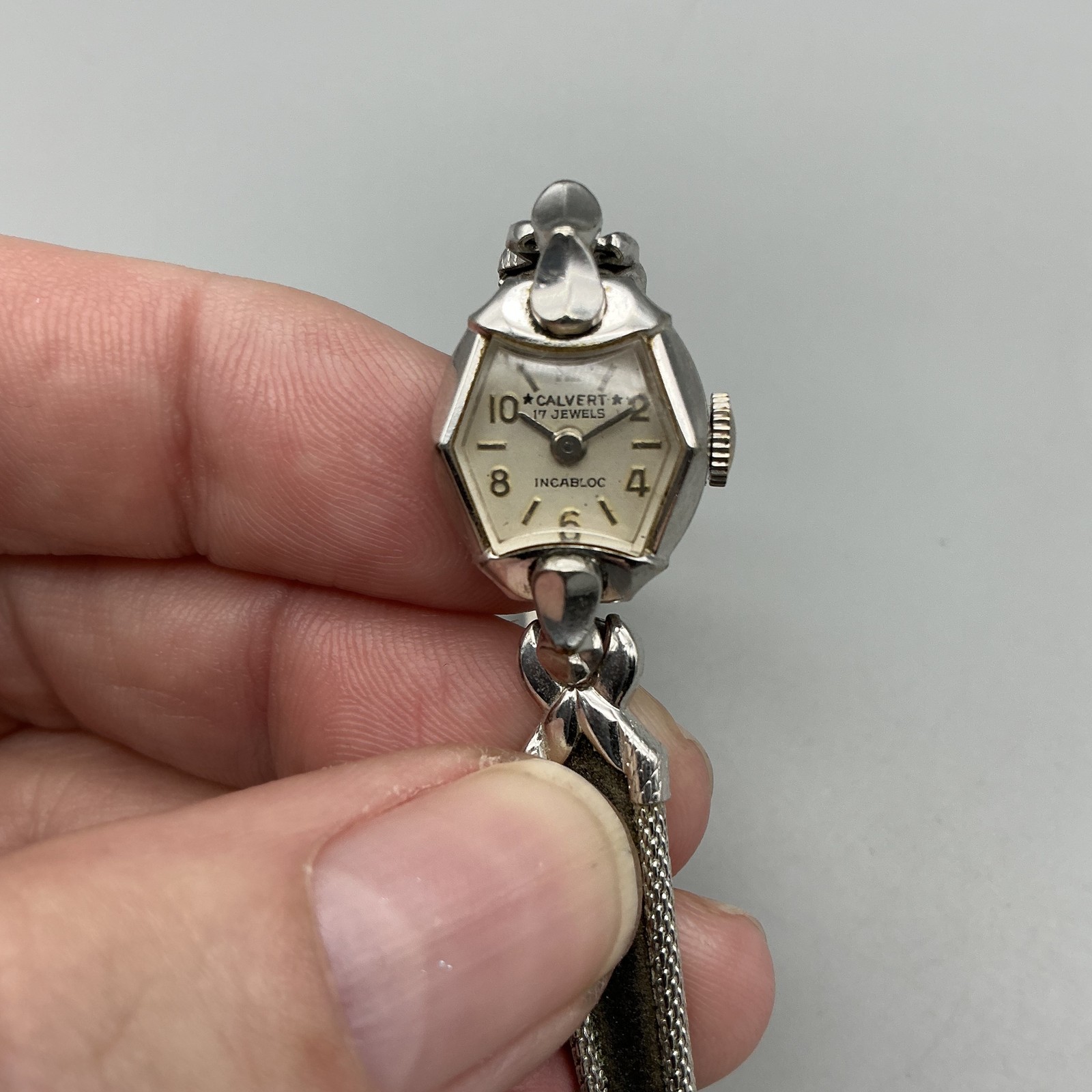 Vintage Calvert Watch Womens 14mm Cocktail 10K RGP 17J Incabloc Manual Wind 7″