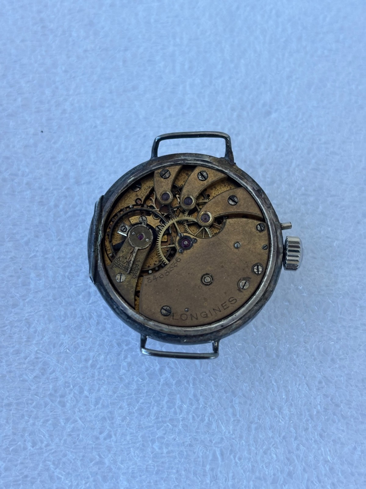 Longines 1916 silver 925 WW1 trench watch. Trench, works, very rare pin set