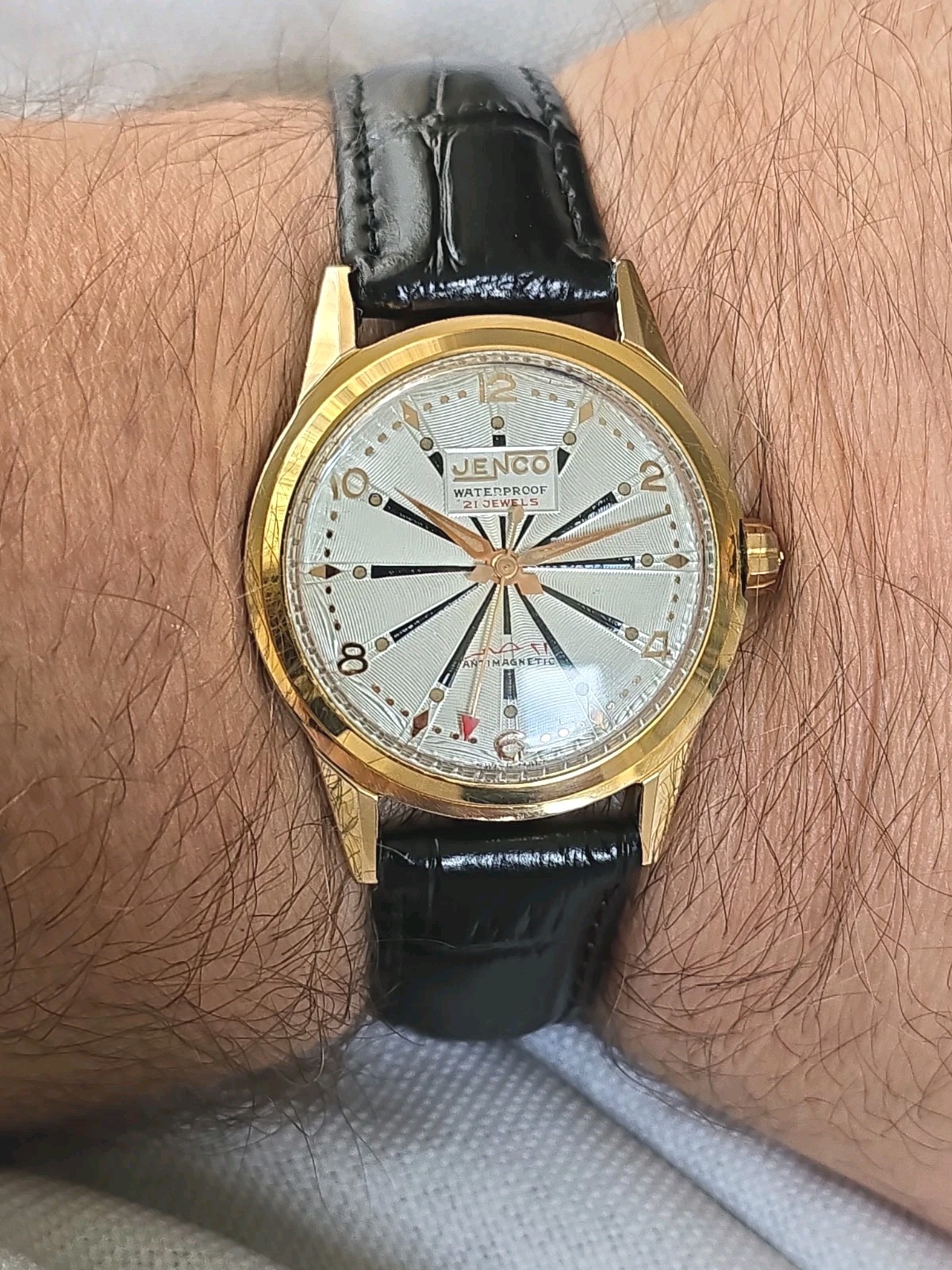 Stunning Vintage Gold Plated JENNY JENCO 21 Jewels Swiss Mechanical Wristwatch