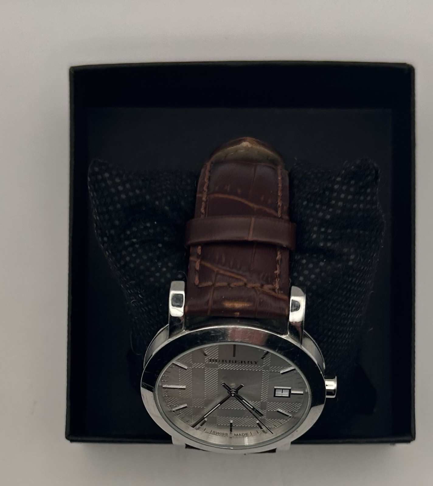 Burberry The City Men’s Silver Dial Brown Leather Strap Quartz 38mm Watch