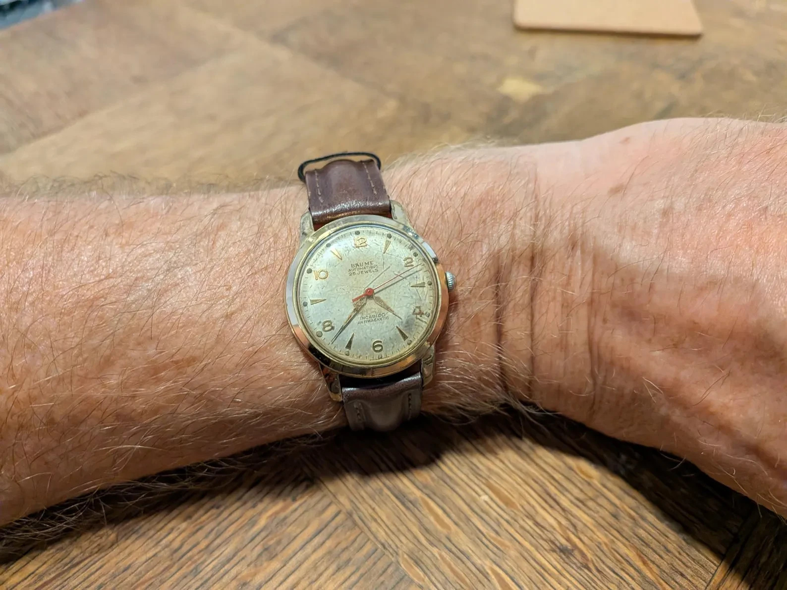 Vintage 1950s Baume 25j, gold filled watch,