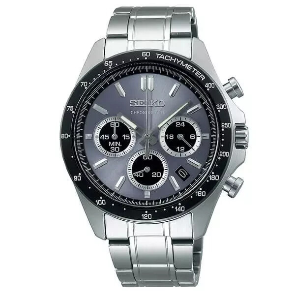 SEIKO Spirit SBTR027 Light Blue Stainless Chronograph Men`s Watch New in Box NEW