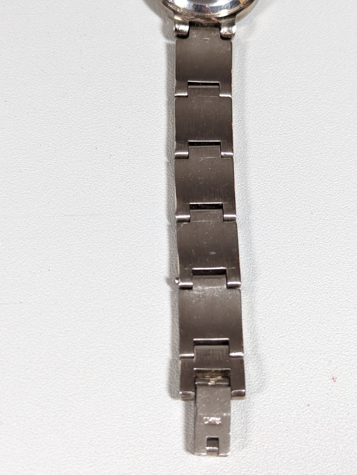 Anne Klein Black Dial Silver Tone Round Case Link Bracelet Band Watch 6.5 Inch