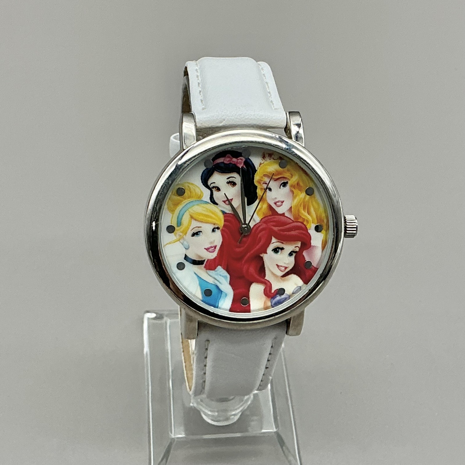 Disney Princess Womens Watch Multicolor Dial White Strap Analog Quartz PN1532