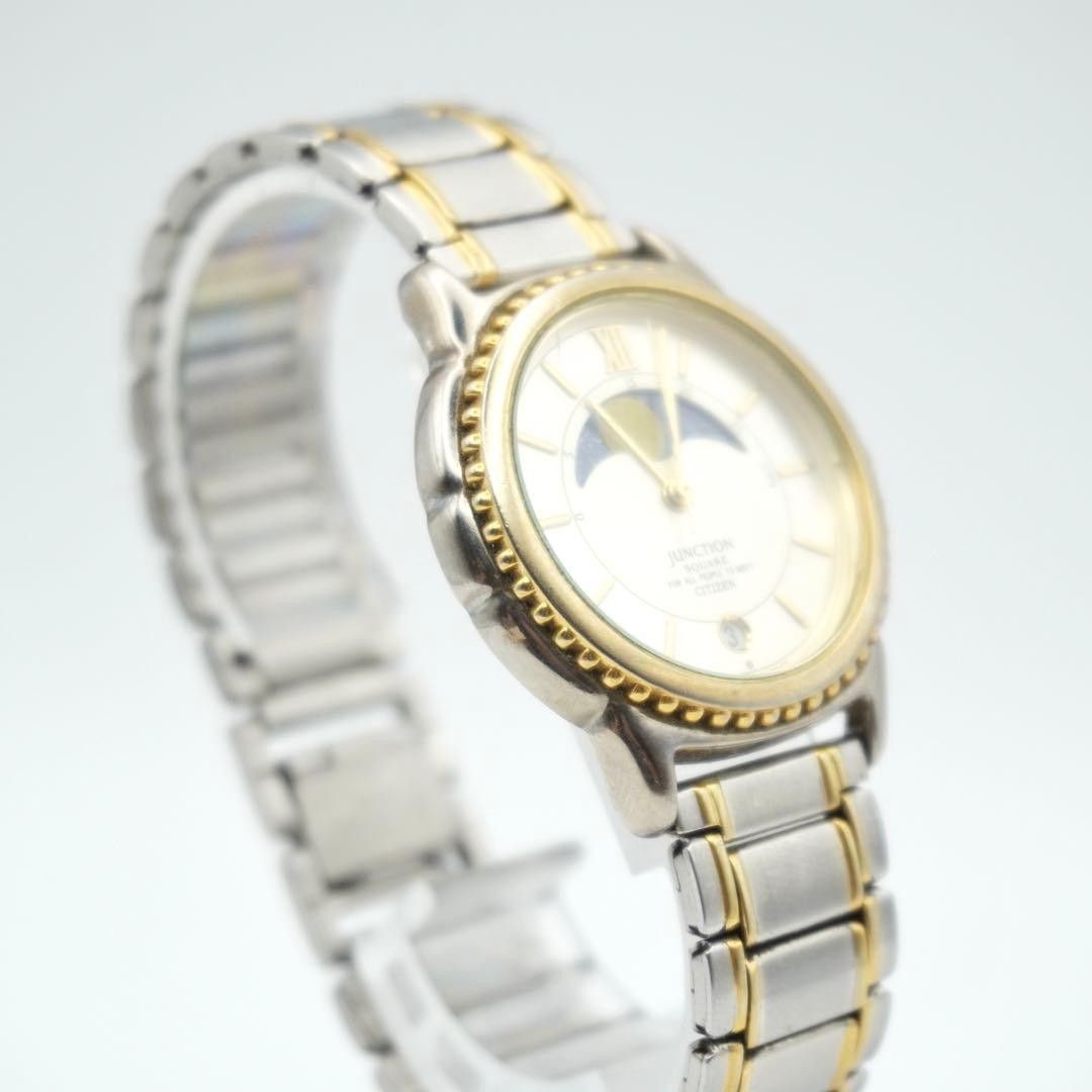 Citizen Junction 6185-K04891 Moon Phase Quartz Mens Square Watch Japan