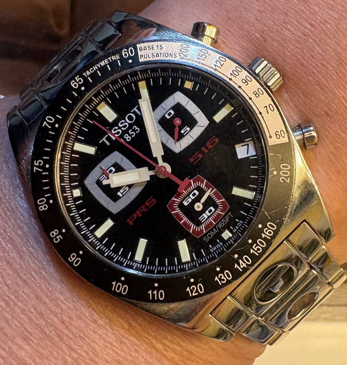 Classic TISSOT 1853 PRS 516 J552/552 Quartz Chronograph Classic Rally Bracelet