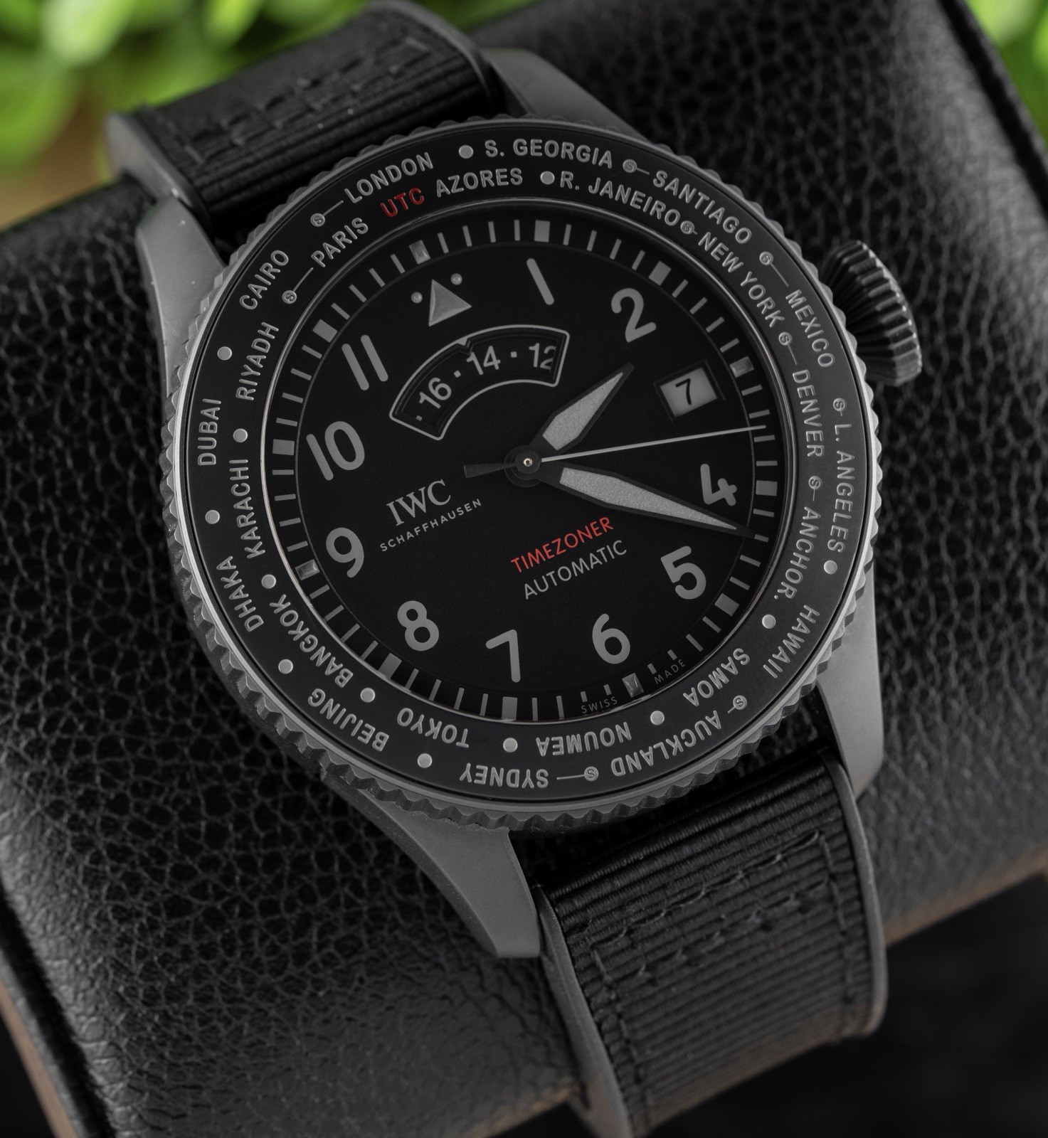IWC Pilot’s Watch Timezoner Top Gun Ceratanium IW395505 with Box & Papers!!