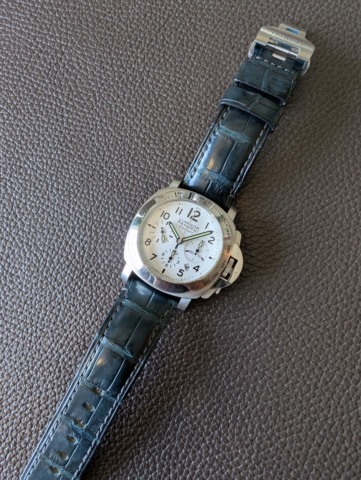 Panerai Luminor Daylight Chrono White Dial PAM00188 With Box & Papers