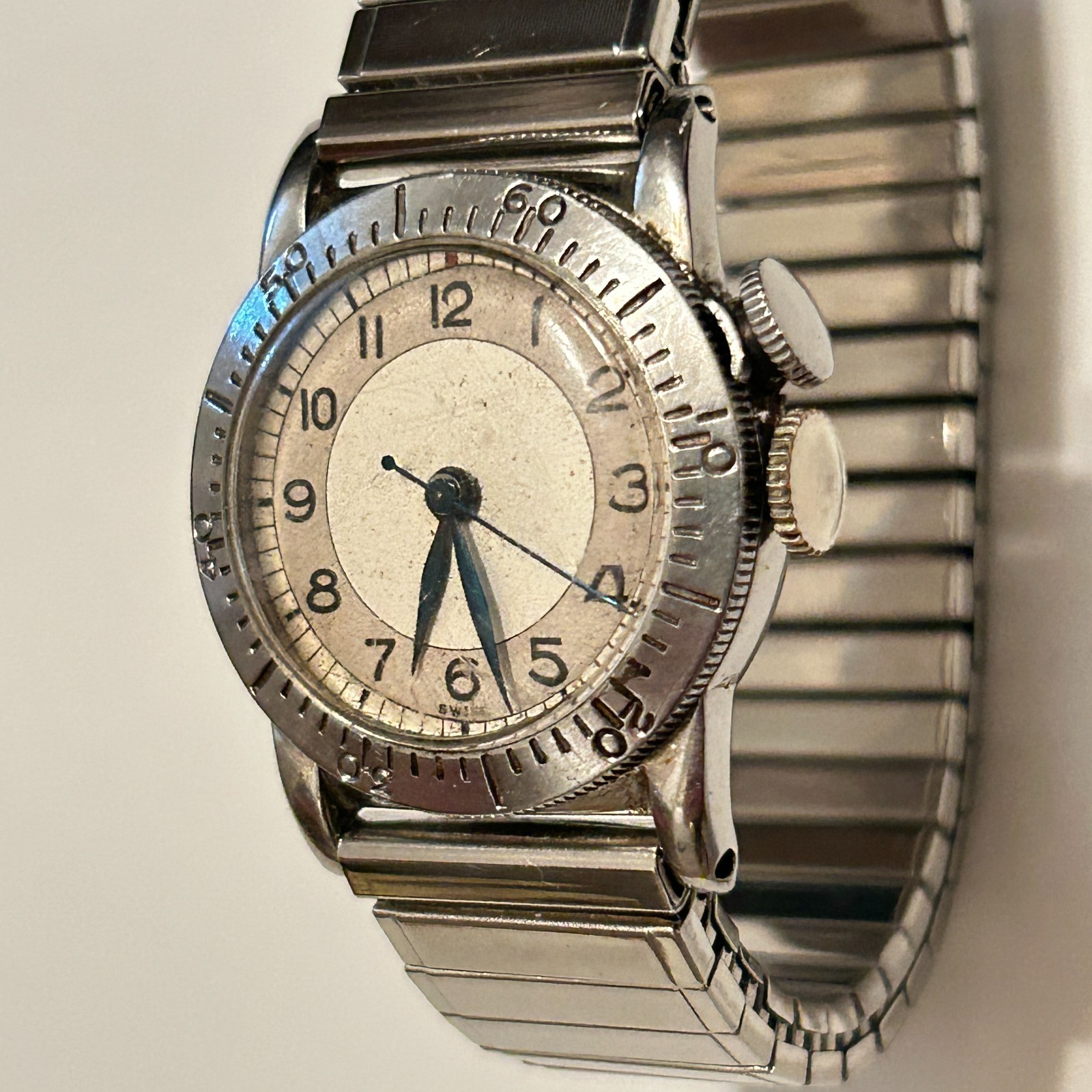 Vtg WWII 1940’s Longines Wittnauer Hack Navigation A-11 Weems Automatic Watch