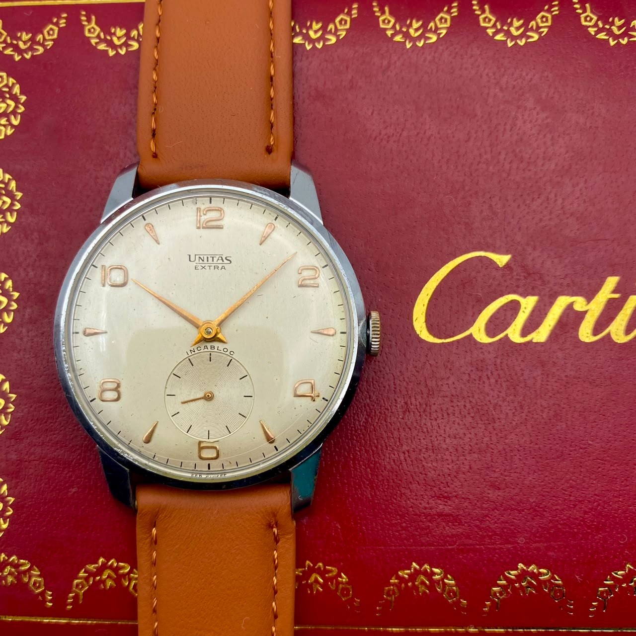 Vintage Unitas Extra XL Jumbo Manual Wind Men Watch Swiss Mechanical Rare 1960s