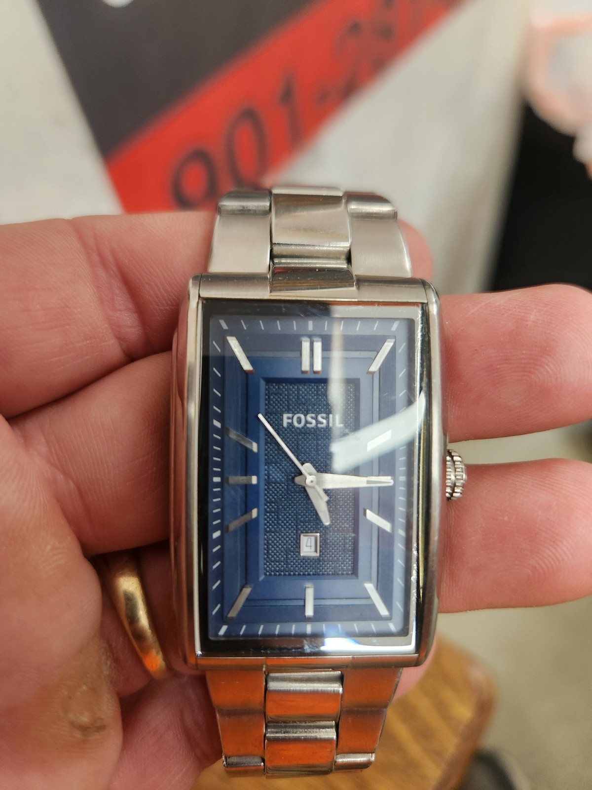 Rare Fossil Truman Analog Blue Dial Men’s Watch FS4768 Needs Battery