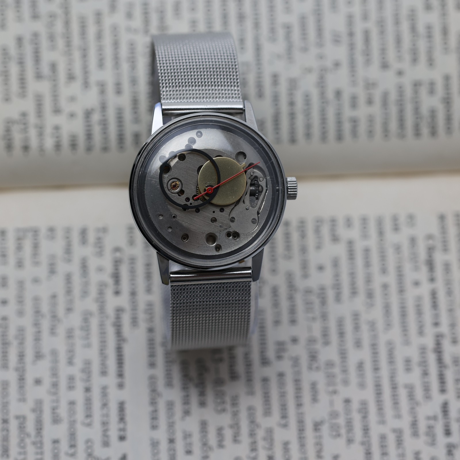 Wristwatch Raketa Skeleton Minimal Steampunk Style Vintage Soviet. Case 34mm.