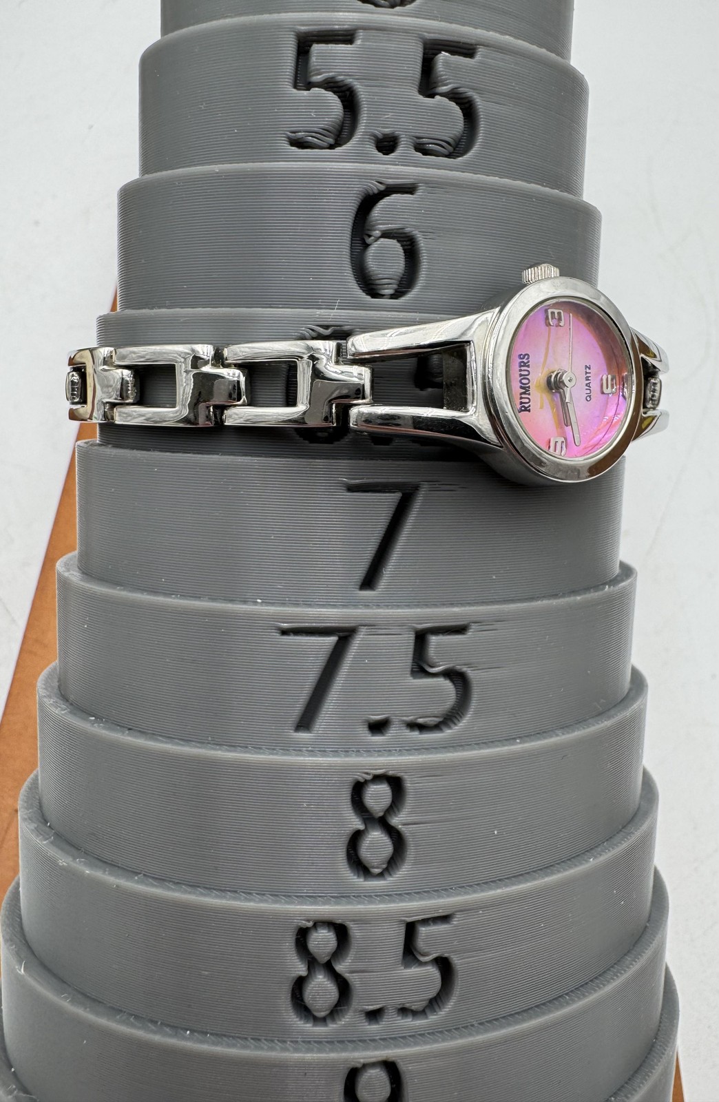 Rumours Womens Watch 18mm Pink Dial Silver Tone Bracelet Quartz Analog 40727
