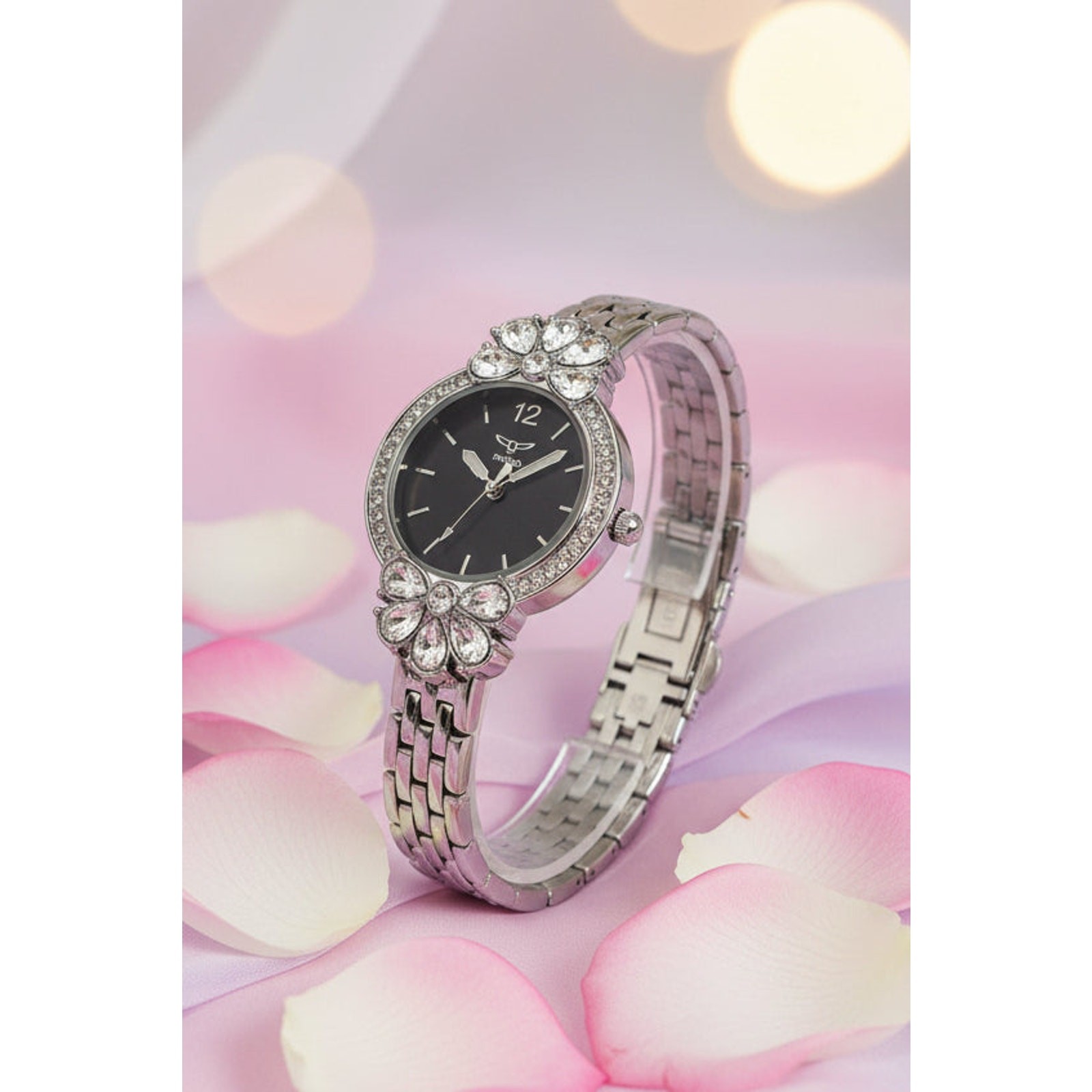 INVICTA WILDFLOWER 69112 BLACK DIAL 30mm STAINLESS STEEL QUARTZ WOMEN’S WATCH