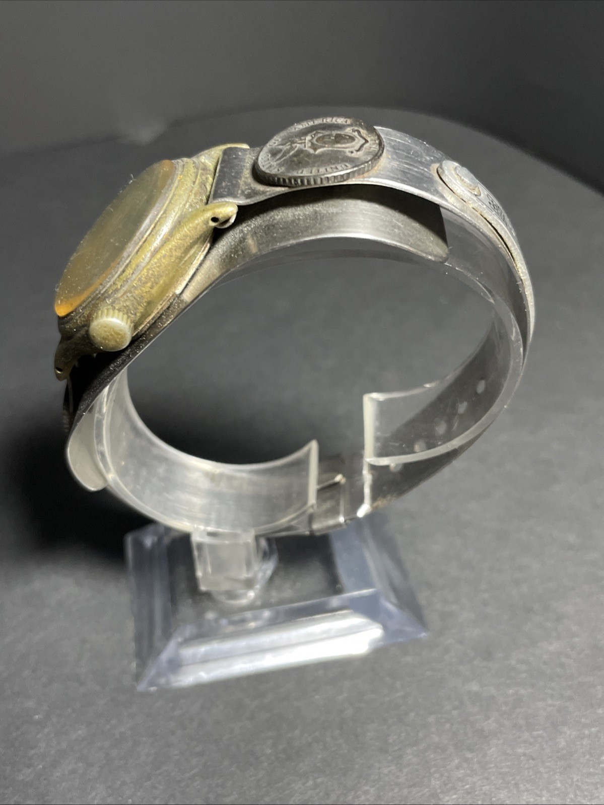 1943 Bulova WW2 A-11 US Pilot Wrist Watch W/Hack Original SS Cuff Band #0012