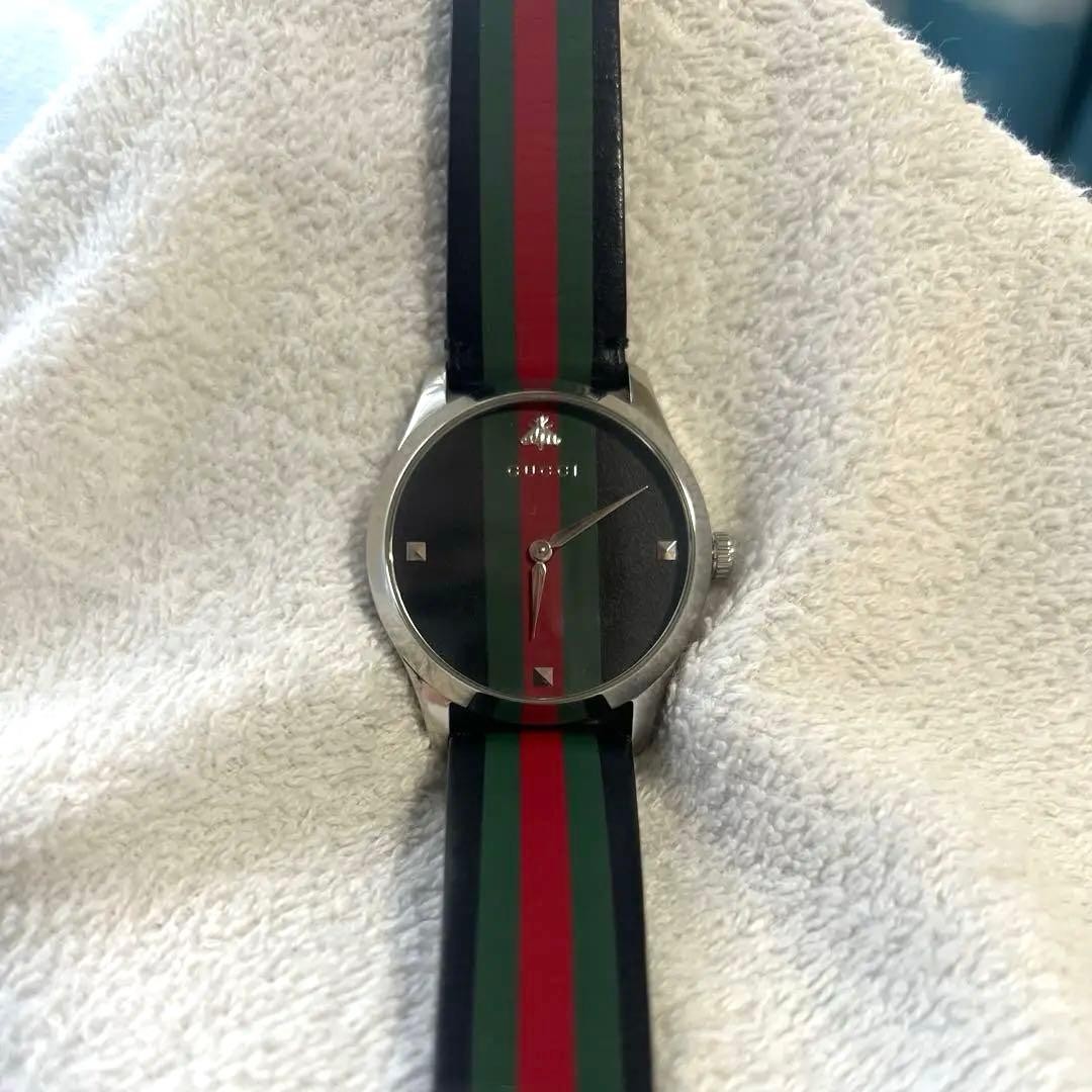 GUCCI Watch Rare G Timeless Stripe Bee