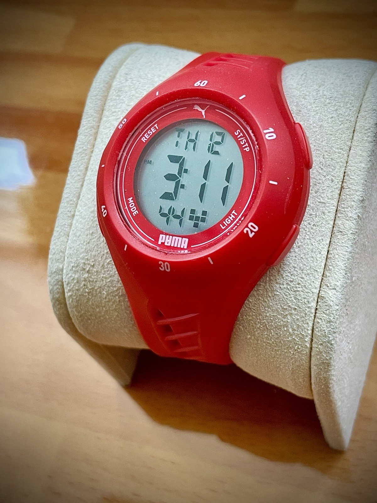 PUMA Women’s Watch P6023- Puma 3 LCD, Red Tone Polycarbonate – New!
