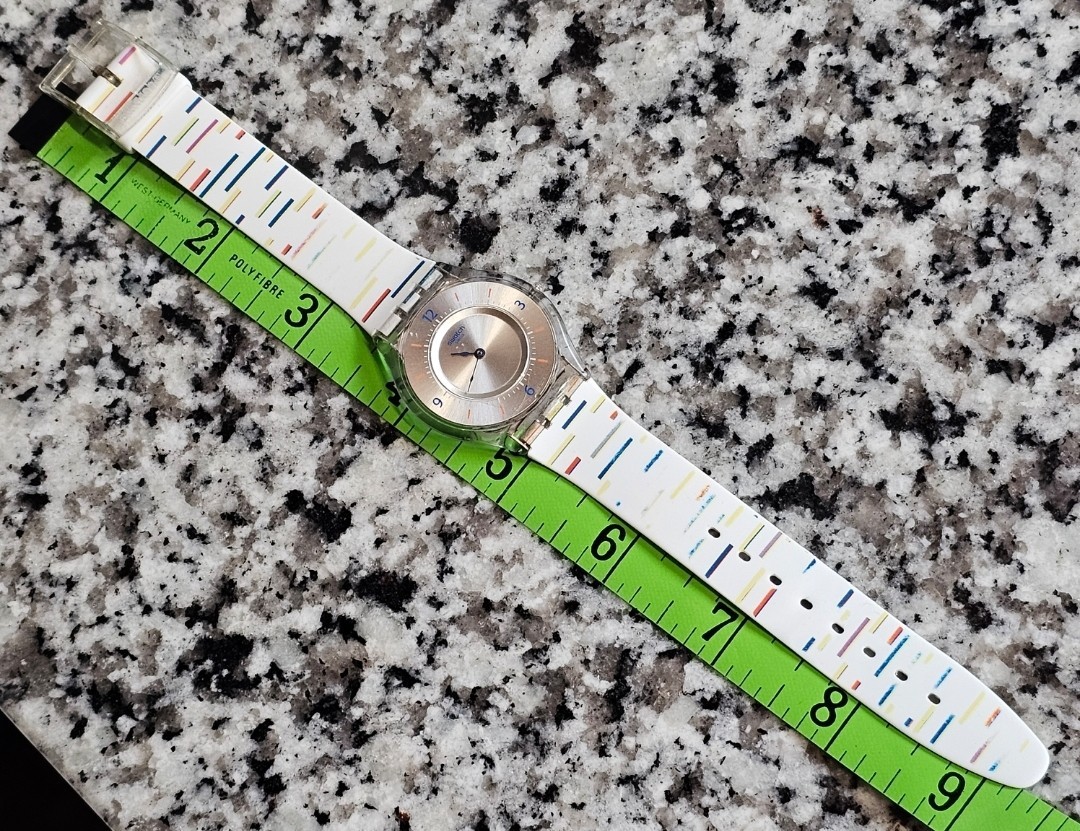 Thin Slim Skin Swatch Quartz White Silicone Rubber Band Watch 34mm