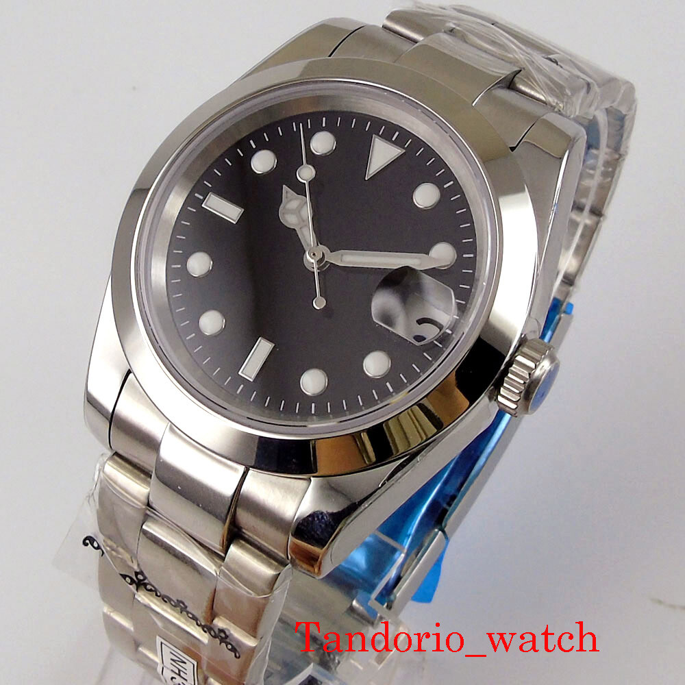 36mm/39mm Bliger NH35A PT5000 Black Dial Date Sapphire Crystal Oyster Date Lume