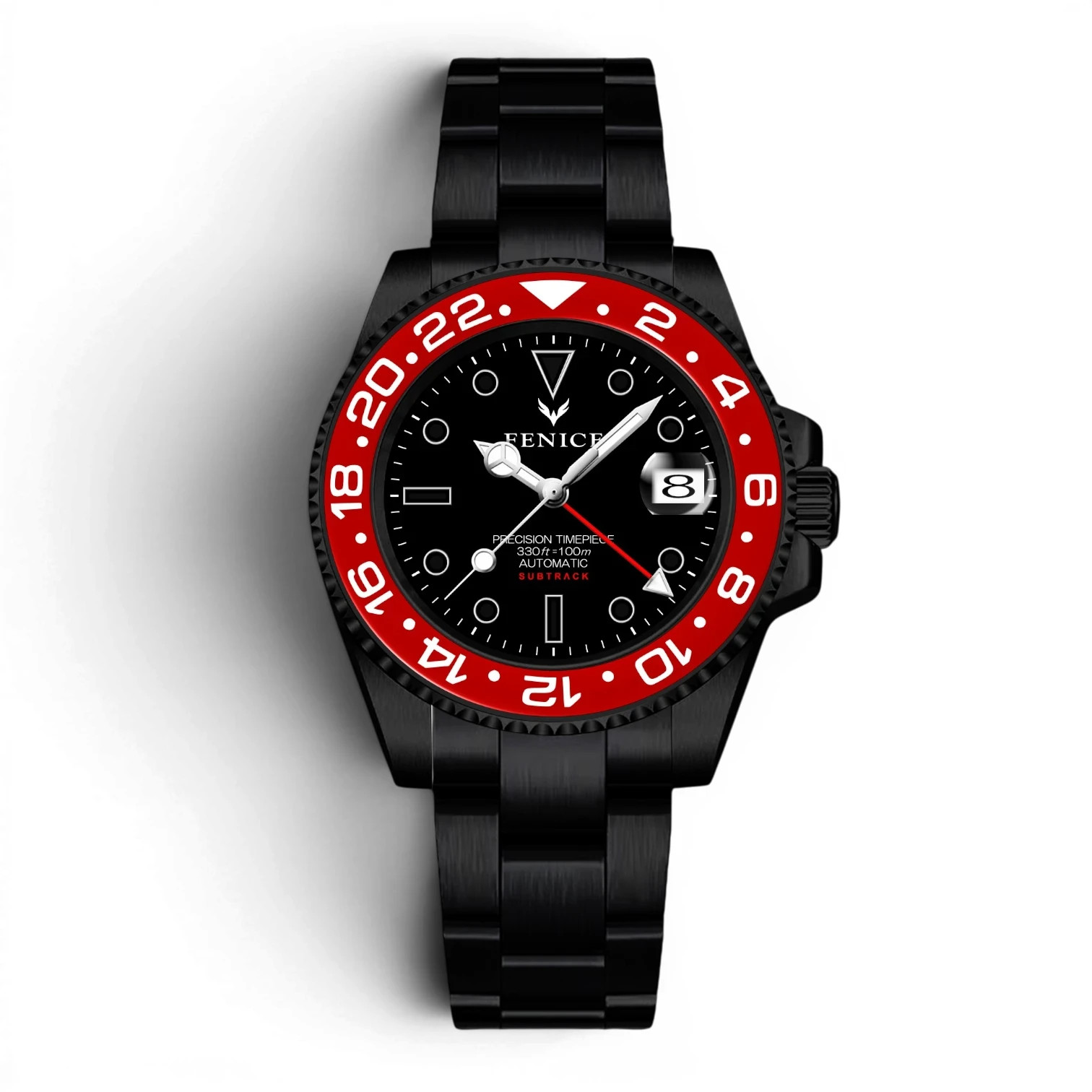 Phoenix Subtrack El Diablo Noir GMT 10ATM Automatic Watch with NH34A Movement