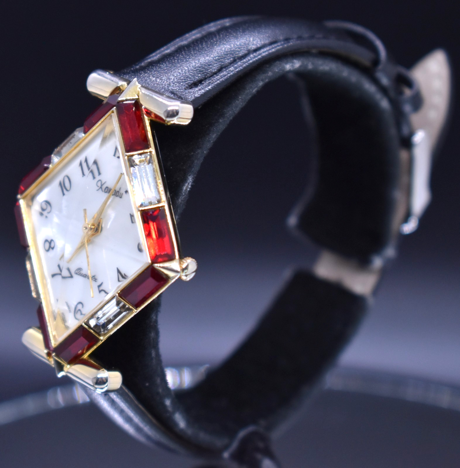 Vintage Xanadu Diamond Shaped Watch Women Prism Geometric Crystal Rhinestones
