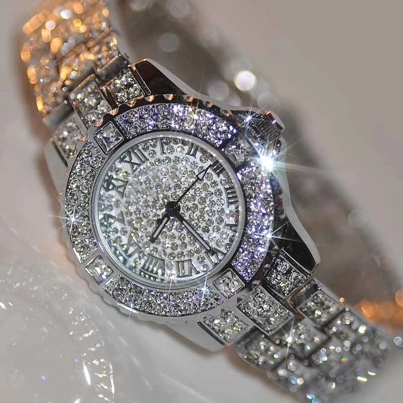 Luxury Shiny Fine Zircon Quartz Watch Elegant All-Star Jewels Wome