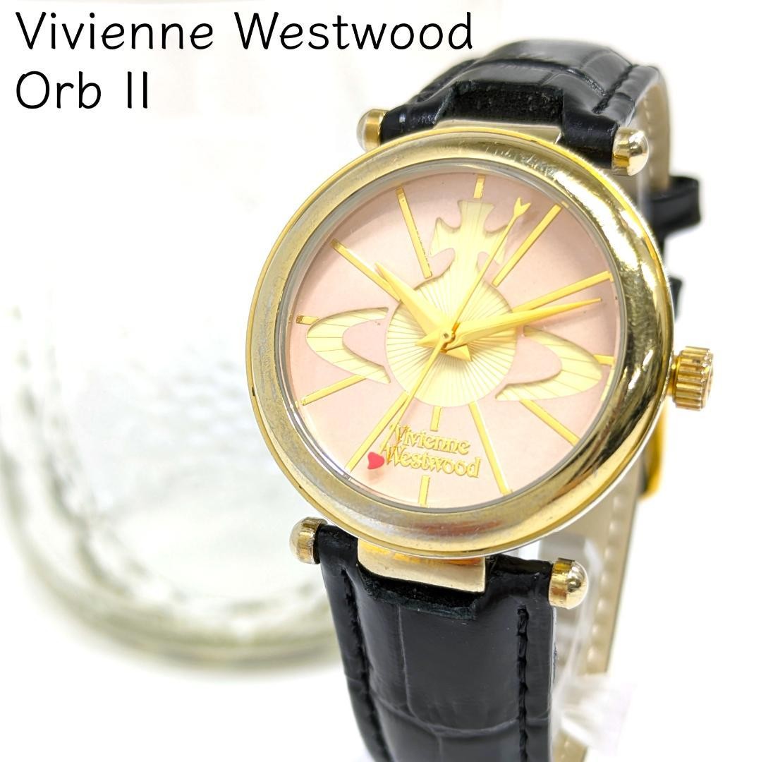 Vivienne Westwood Orb Black Quartz Watch Wristwatch Japan Used 071177