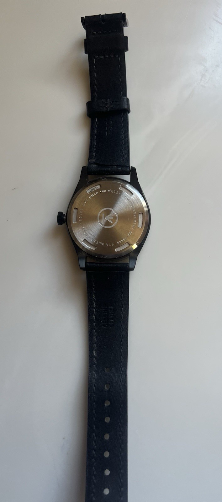 TSOVET SVT-RM40 Men’s Quartz Analog 40mm 100M Black Leather White Dial