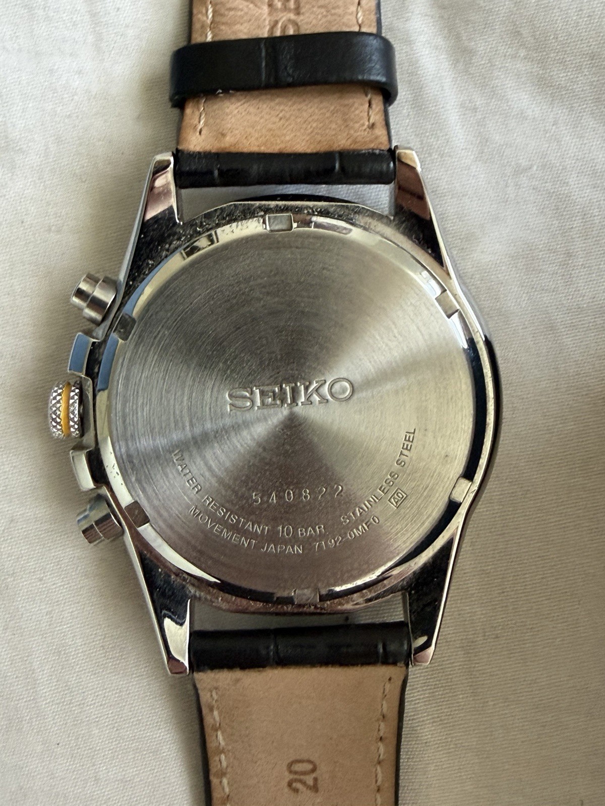 Seiko Quartz Chronograph 7T92-0MF0 41mm Black Dial