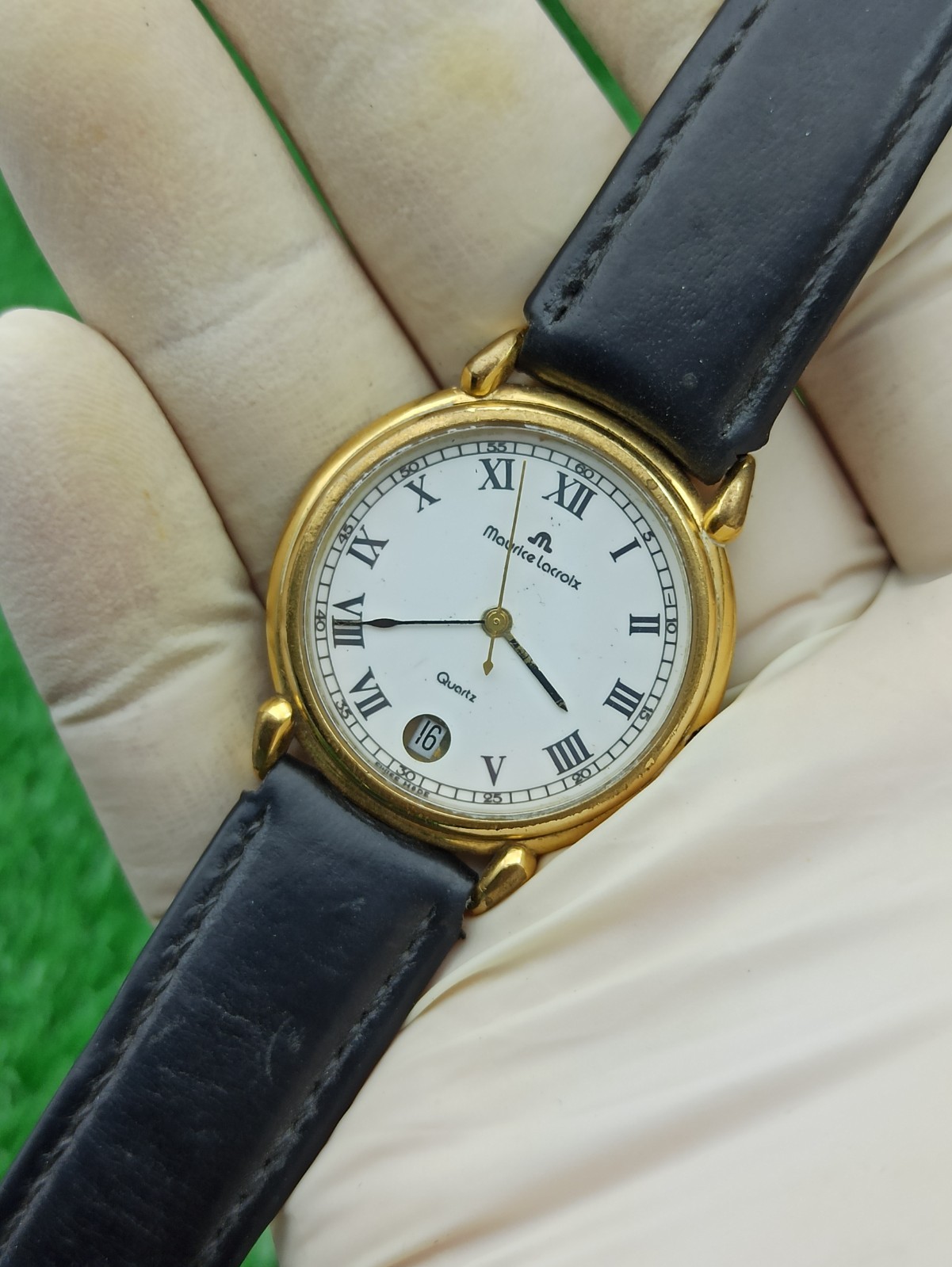 Authentic MAURICE LACROIX Quartz Men’s Wristwatch Swiss 90s