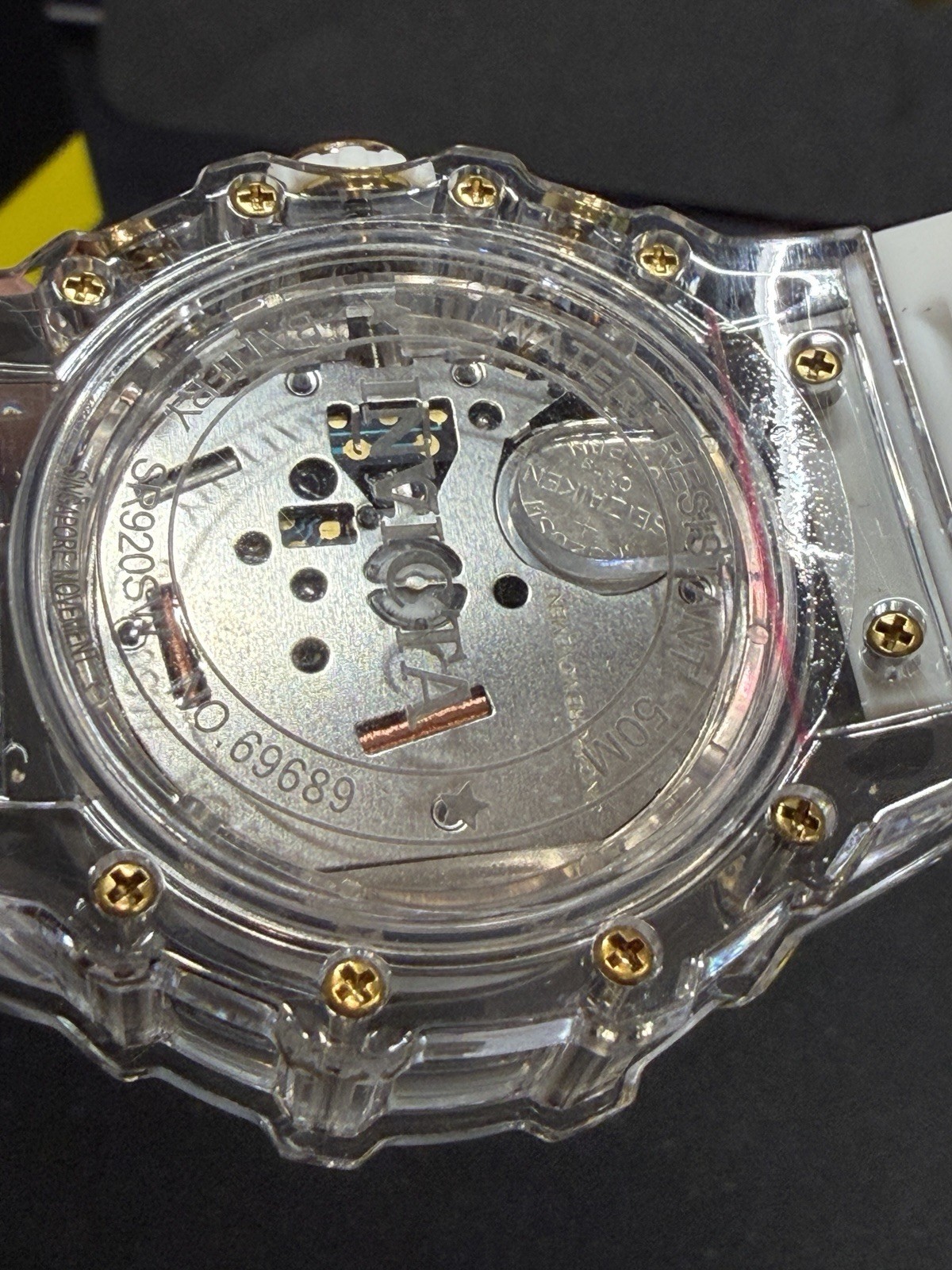 Invicta 69689 Racing Quartz Chronograph Skeleton Clear/Gold 44mm Watch