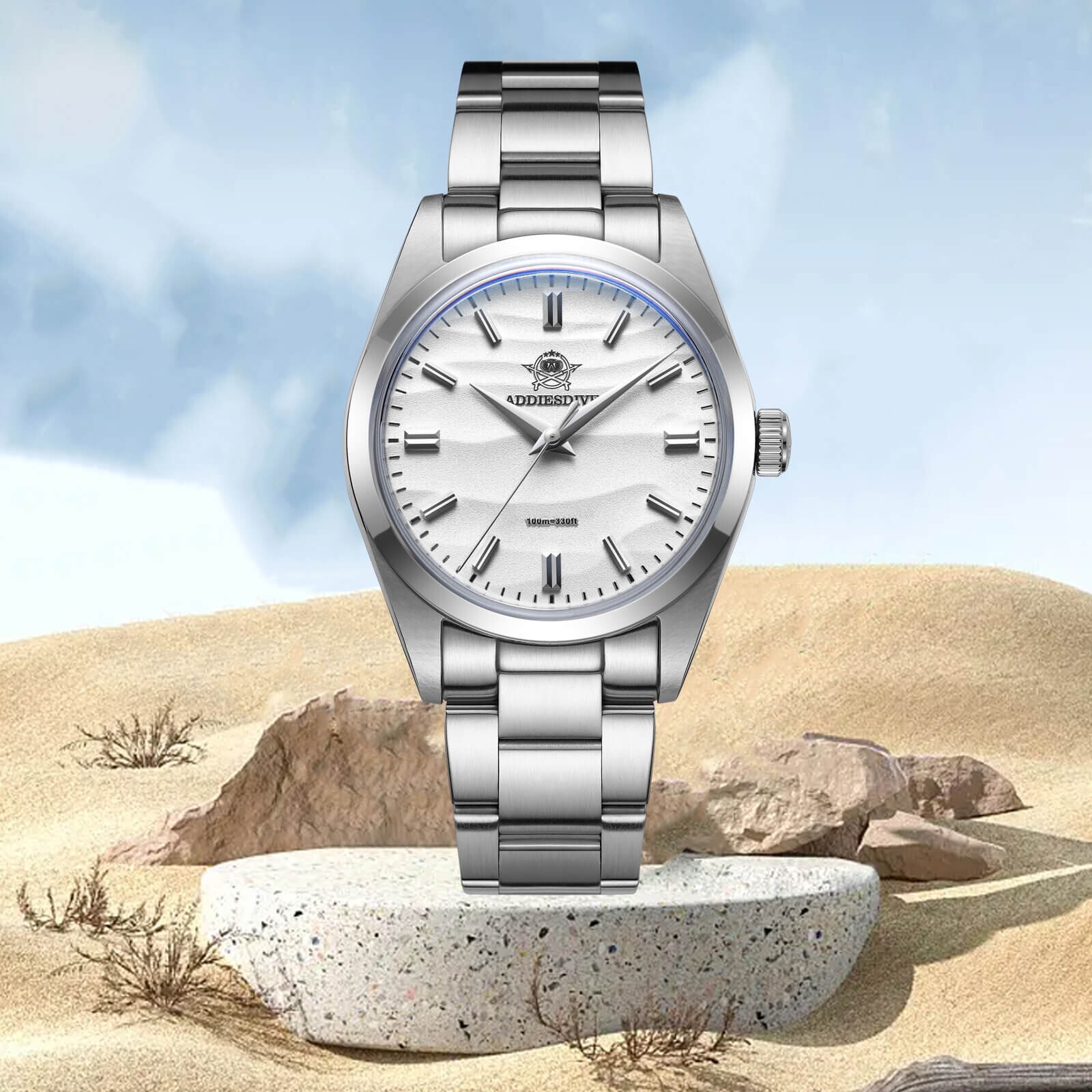 ADDIESDIVE AD2030 36mm Quartz Watch – White Dial – AUSTRALIAN STOCK!