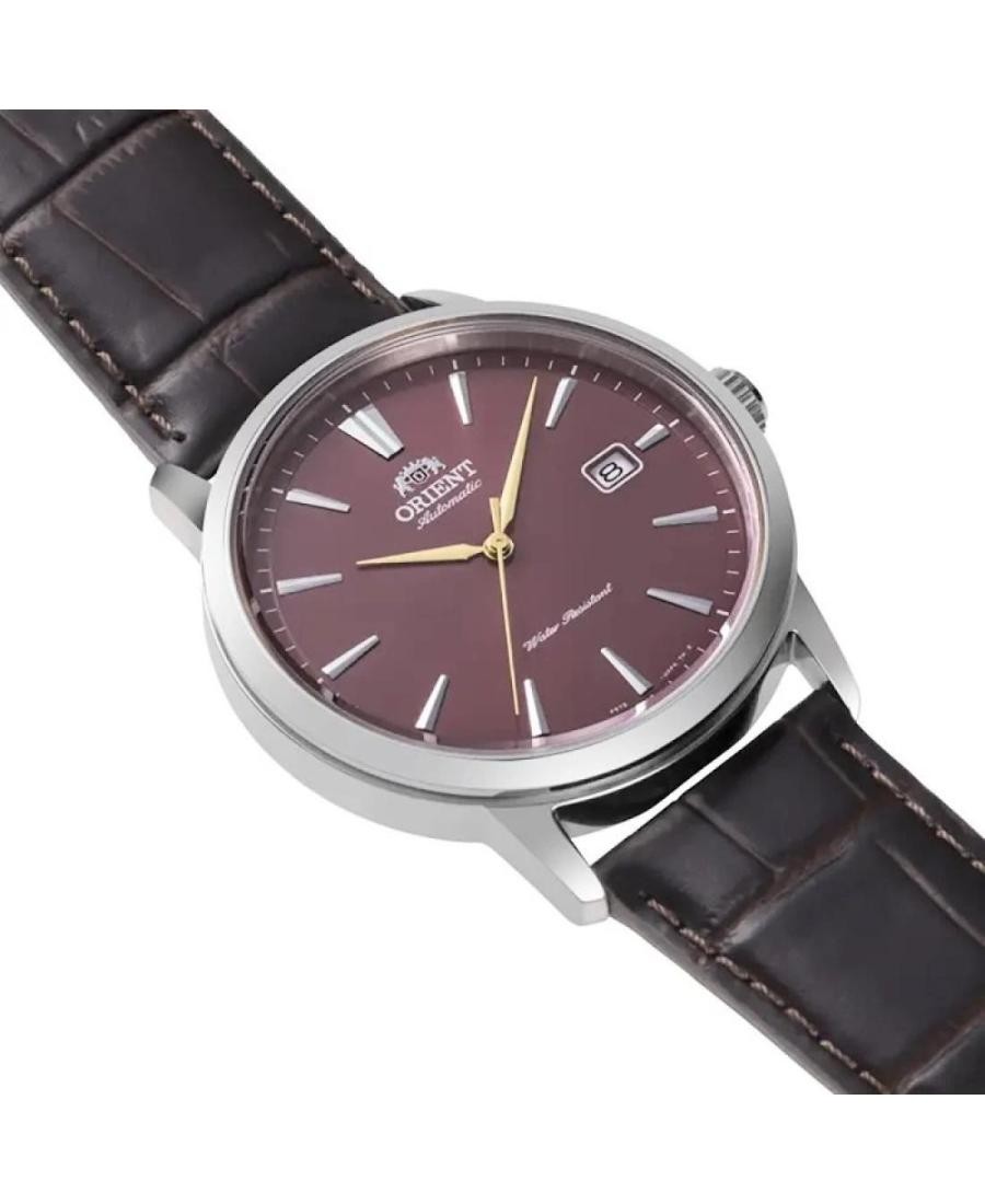ORIENT Men Analog Automatic Casual Watch Classic Dress Burgundy Dial Waterproof