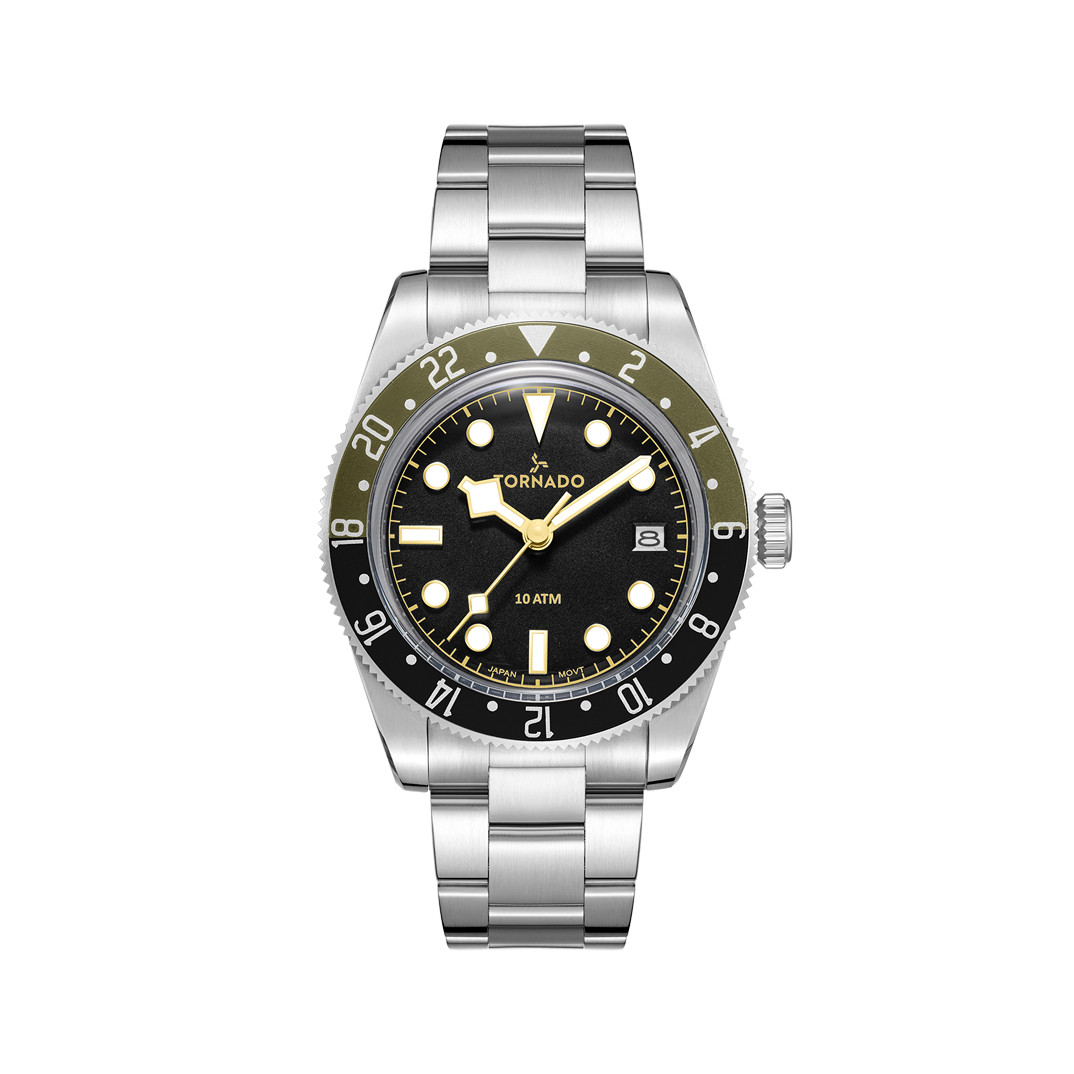 Tornado Lumina Date Just Men’s Analog Watch | Black Dial, 40mm, 100 m (10 ATM)