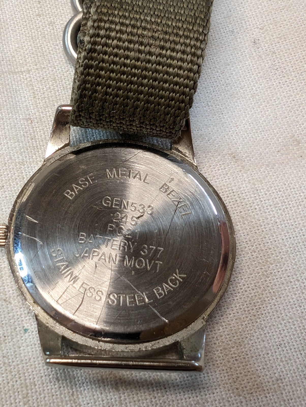 Gold And Bronze Tone Dial On One Piece Strap – Fashion Field Watch With New Batt