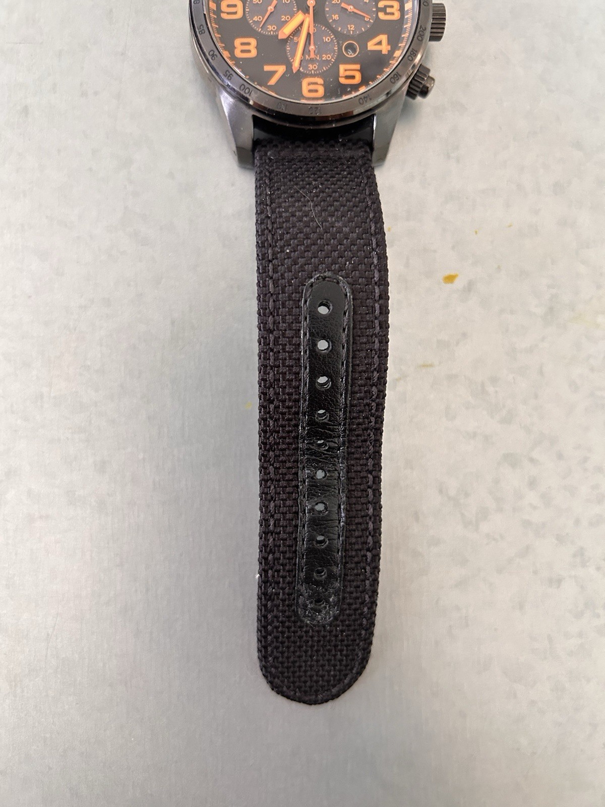 Seiko Chronograph Solar Quartz Chronograph WR100 Black/Orange Dial 42mm Strap