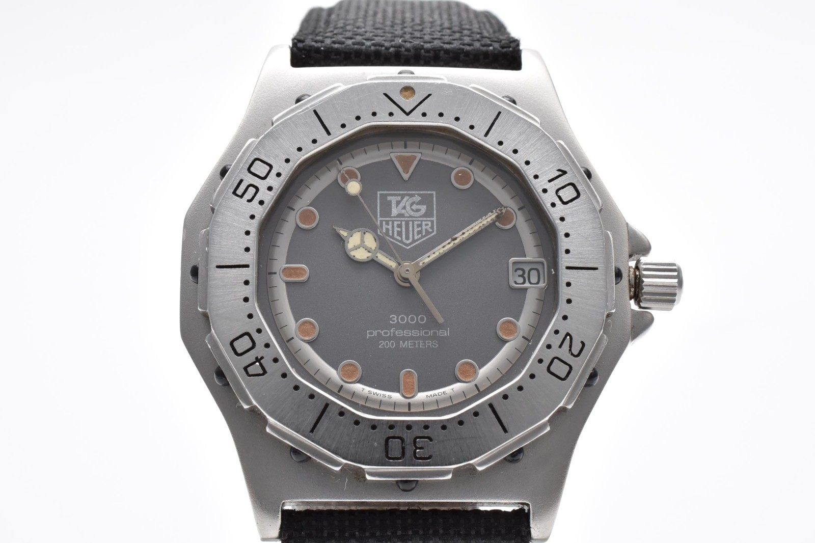 【EXC+5】TAG Heuer 3000 Professional 932.206 Gray Dial Date Quartz men’s watch