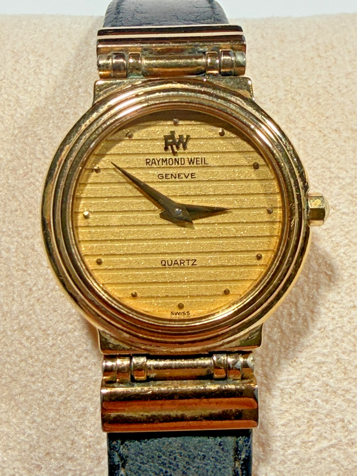Vintage Raymond Weil 8082 Ladies Quartz Watch 18k Plated Running Needs New Strap