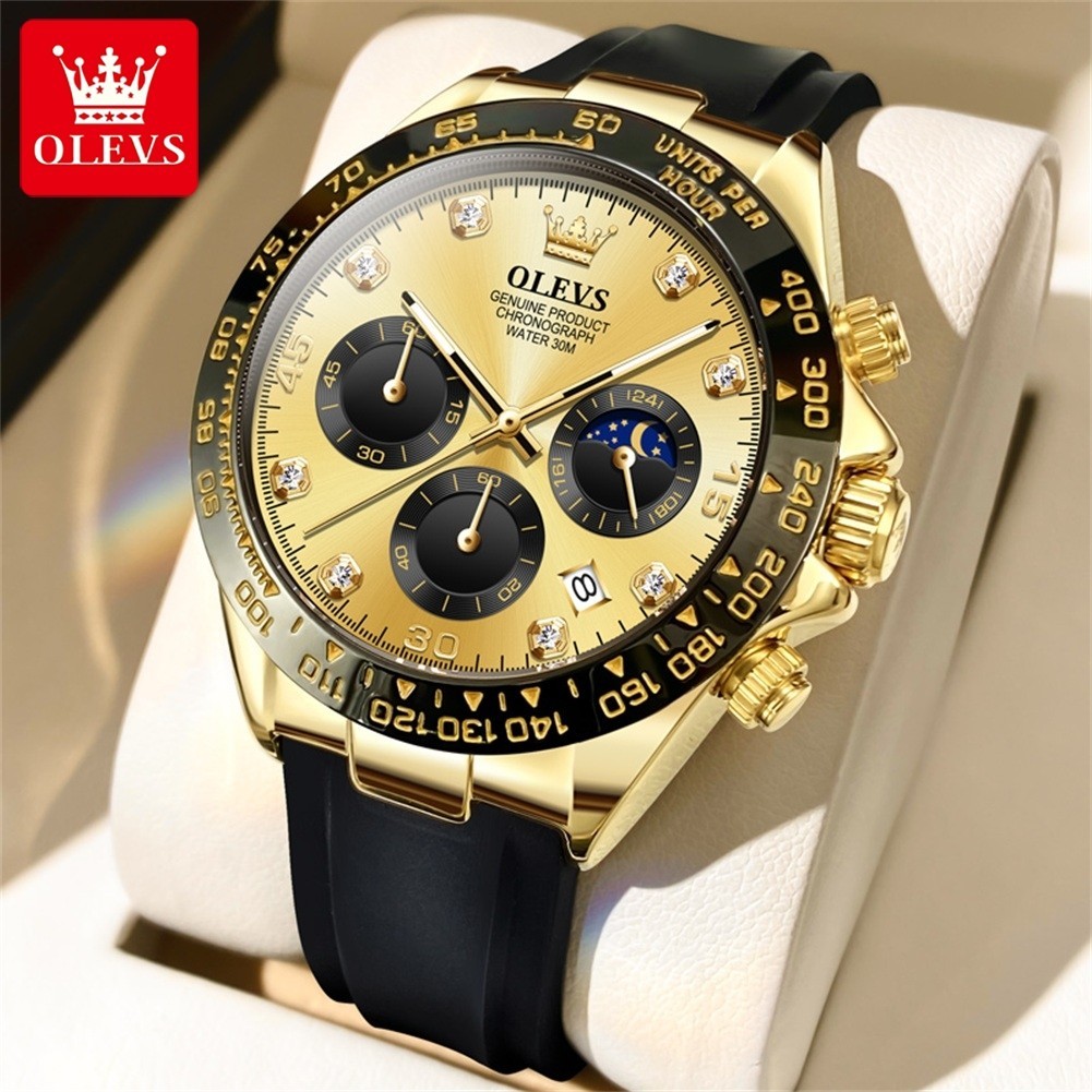 Waterproof Quartz Luxury Watch OLEVS Business Men’s Luminous Date Strap