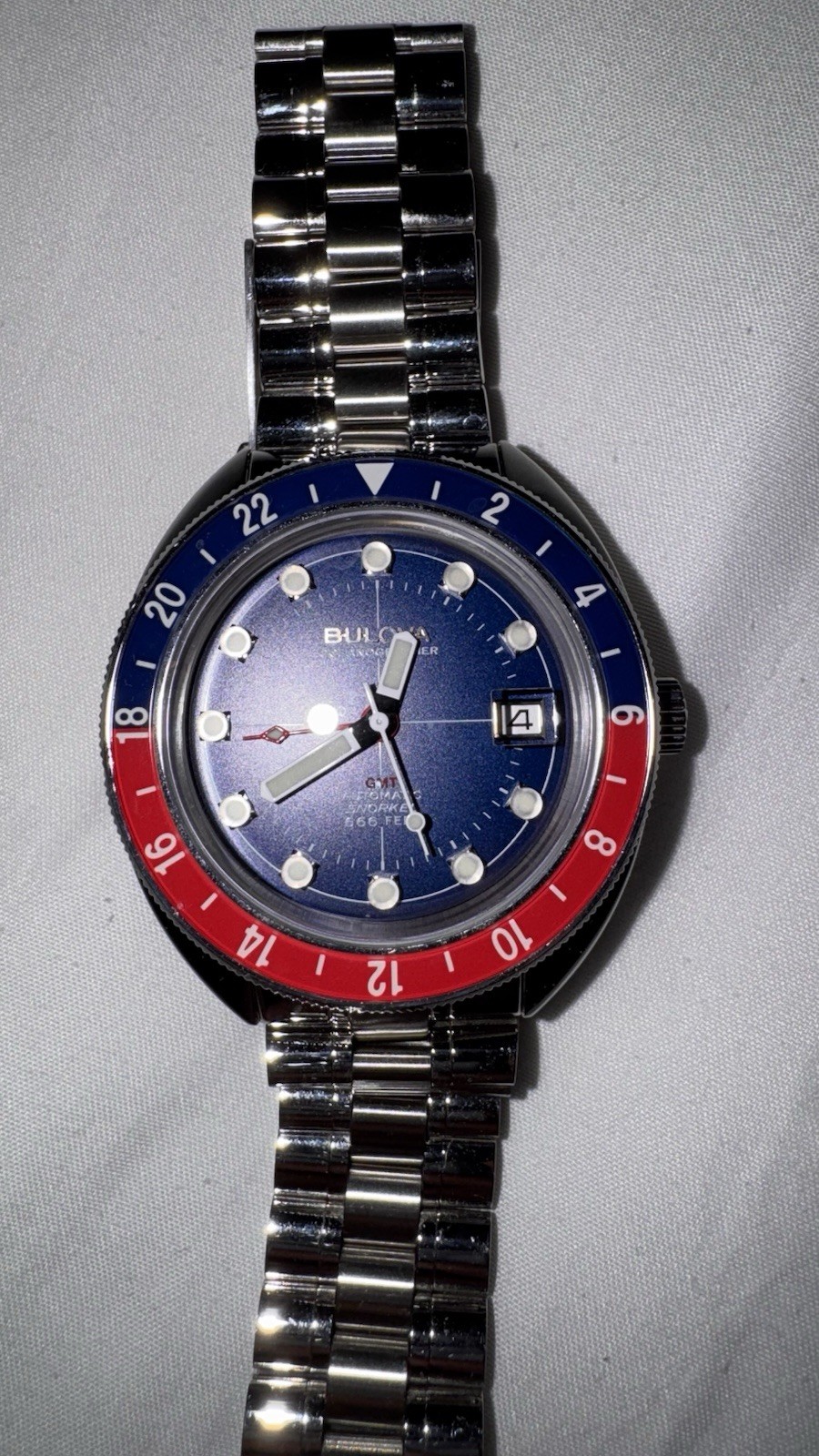 BulovaMen’s Automatic Oceanographer GMT Stainless Steel Bracelet Watch 41mm