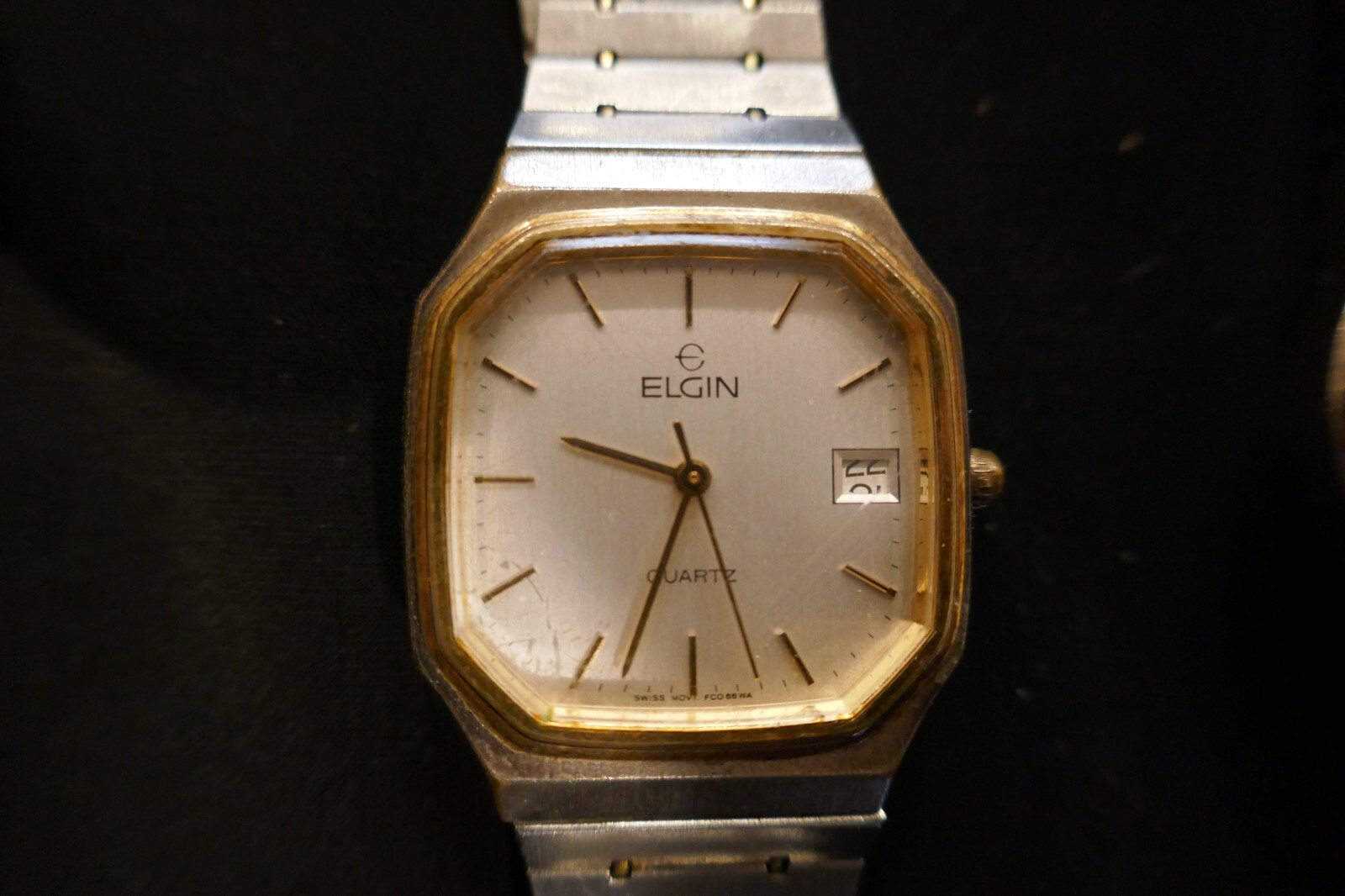 FOSSIL F2 ELGIN SWISS MOVT. JAPAN STAINLESS STEEL 2 TONE MENS LADIES WATCH LOT