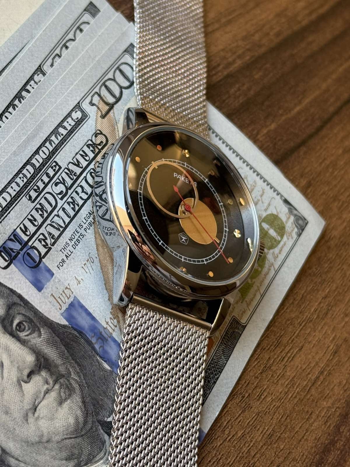 Raketa Copernicus Black Mechanical Soviet Mens Watch 1990s Sun Dial Vintage Rare