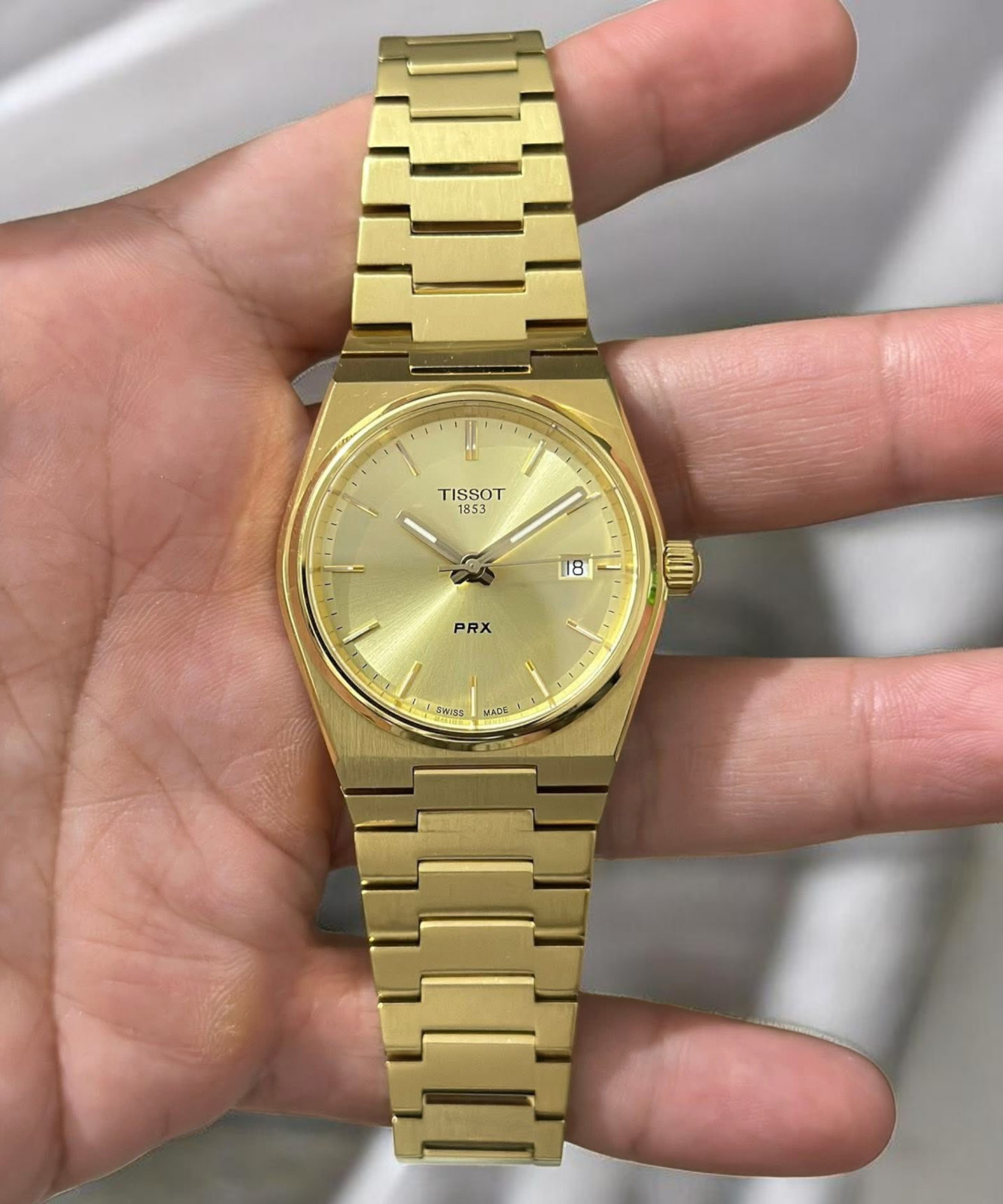 New Tissot PRX T137.210.33.021.00 Quartz Stainless Steel Gold Quartz Watch 35mm