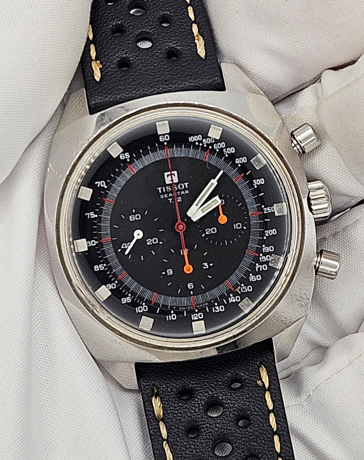 Tissot Seastar T.12 Chronograph 1969 42mm Cal 871 Lemania 1281 Boxed, excellent,