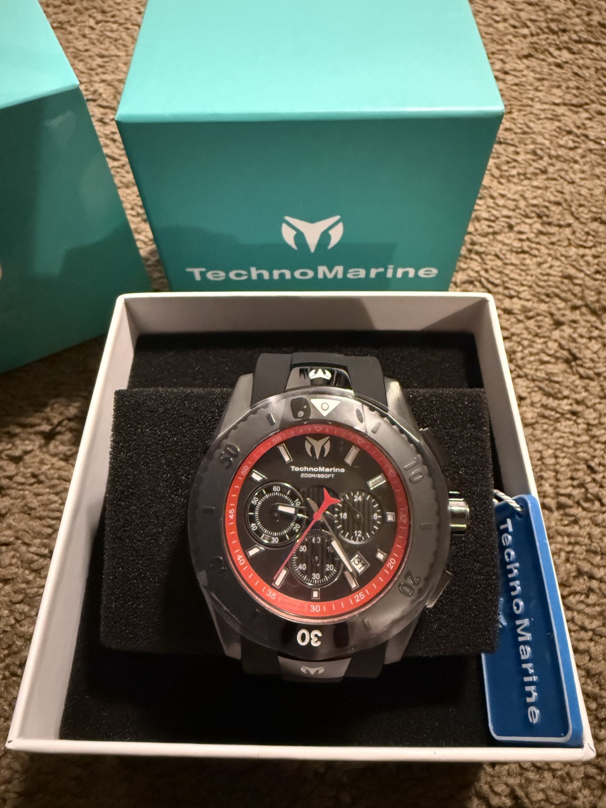 TechnoMarine UF6 Swiss Z60 Caliber Men’s Watch – 48mm, Black, Red (TM-616002)