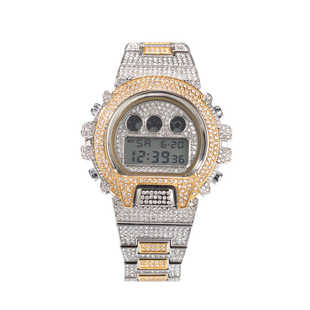 watches full diamond electronic time display fashion design upscale luxury