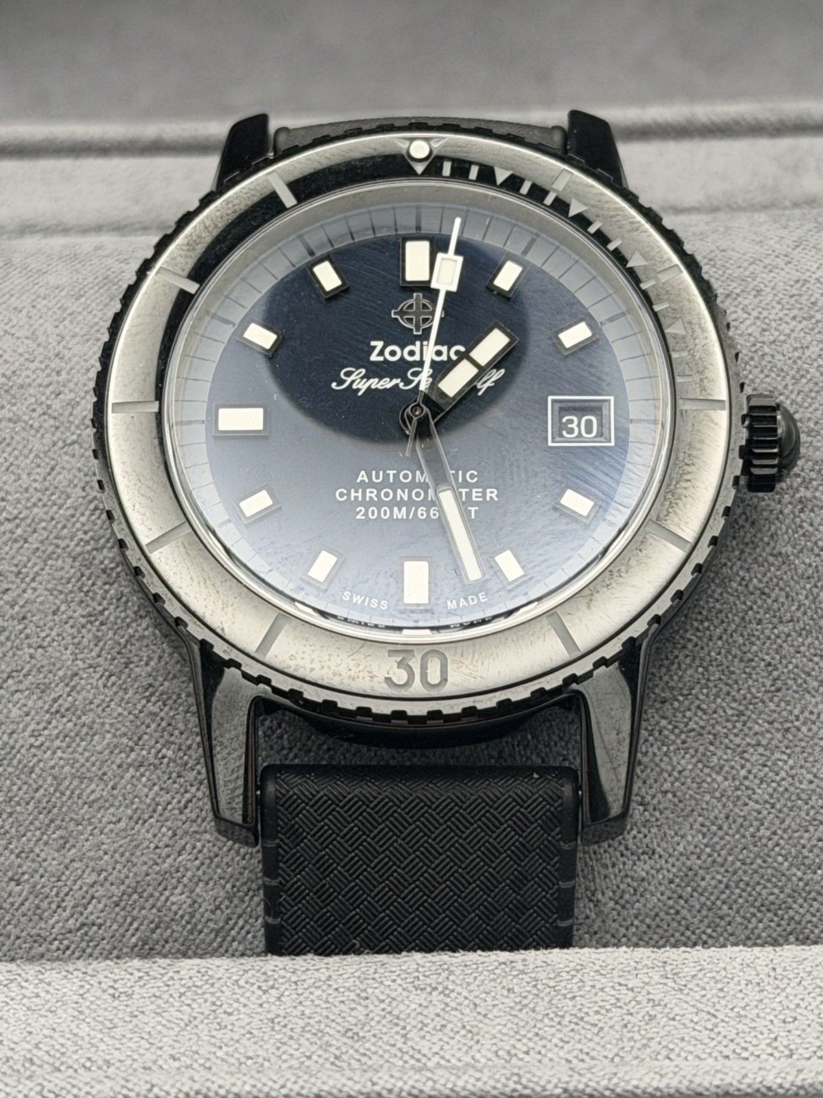 NEW ZODIAC SUPER SEA WOLF COMPRESSION DIVER CERAMIC 41MM STP 1-11 COSC ZO9595