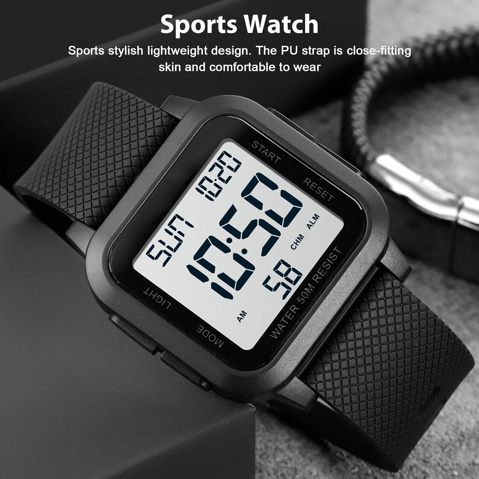 Men Waterproof Digital Sports Watch Military Tactical LED Backlight Wristwatch